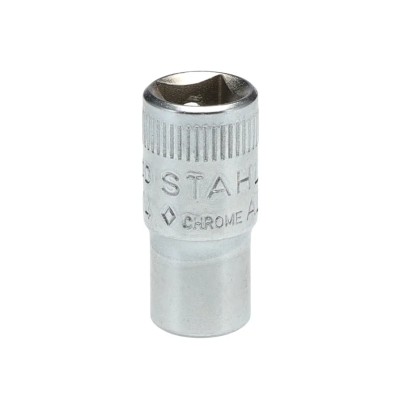 STAHLWILLE 1/4 in Drive 1/4 in 12 Point Square Chrome-Plated Steel Socket 23mm Overall Length 01530016