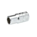 STAHLWILLE 1/4 in Drive 1/4 in 12 Point Square Chrome-Plated Steel Socket 23mm Overall Length 01530016