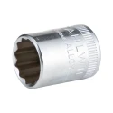 STAHLWILLE Chrome Plated 1/2 in 12 Point Socket with 1/4 in Square Drive, 23mm Overall Length 01530032