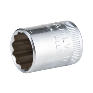 STAHLWILLE Chrome Plated 1/2 in 12 Point Socket with 1/4 in Square Drive, 23mm Overall Length 01530032