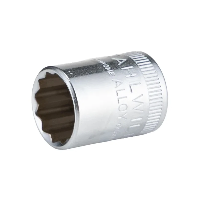 STAHLWILLE Chrome Plated 1/2 in 12 Point Socket with 1/4 in Square Drive, 23mm Overall Length 01530032