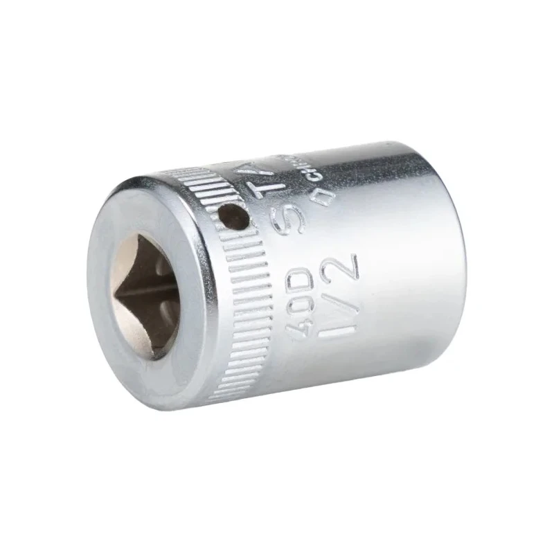 STAHLWILLE Chrome Plated 1/2 in 12 Point Socket with 1/4 in Square Drive, 23mm Overall Length 01530032