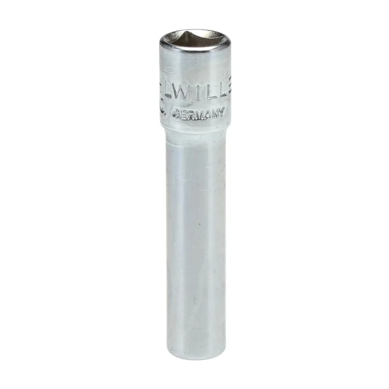 STAHLWILLE High-Performance Steel 6 mm 12 Point Square Drive Socket, 1/4 in Drive, 50mm Overall Length, Chrome 01240006