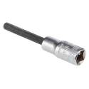 STAHLWILLE 1/4 in Drive Bit Square Socket, Chrome Alloy Steel, 55mm Overall Length 01450010
