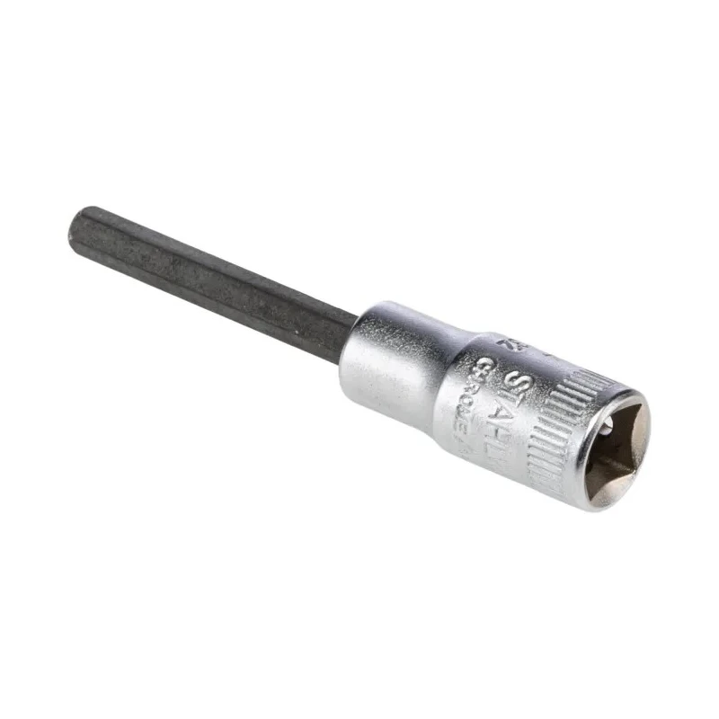 STAHLWILLE 1/4 in Drive Bit Square Socket, Chrome Alloy Steel, 55mm Overall Length 01450010
