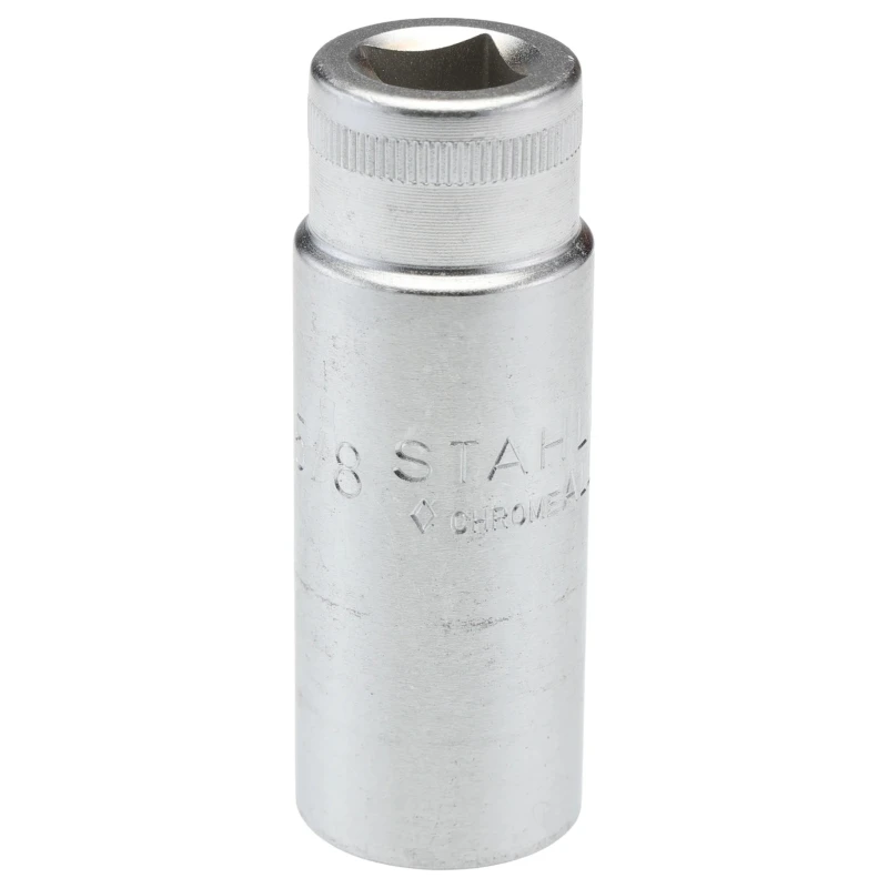 STAHLWILLE 3/8 in Drive 5/8 in 12 Point Square Socket, Chrome Finish, 60mm Overall Length 02420036