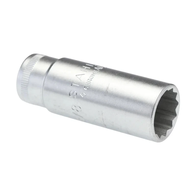 STAHLWILLE 3/8 in Drive 5/8 in 12 Point Square Socket, Chrome Finish, 60mm Overall Length 02420036