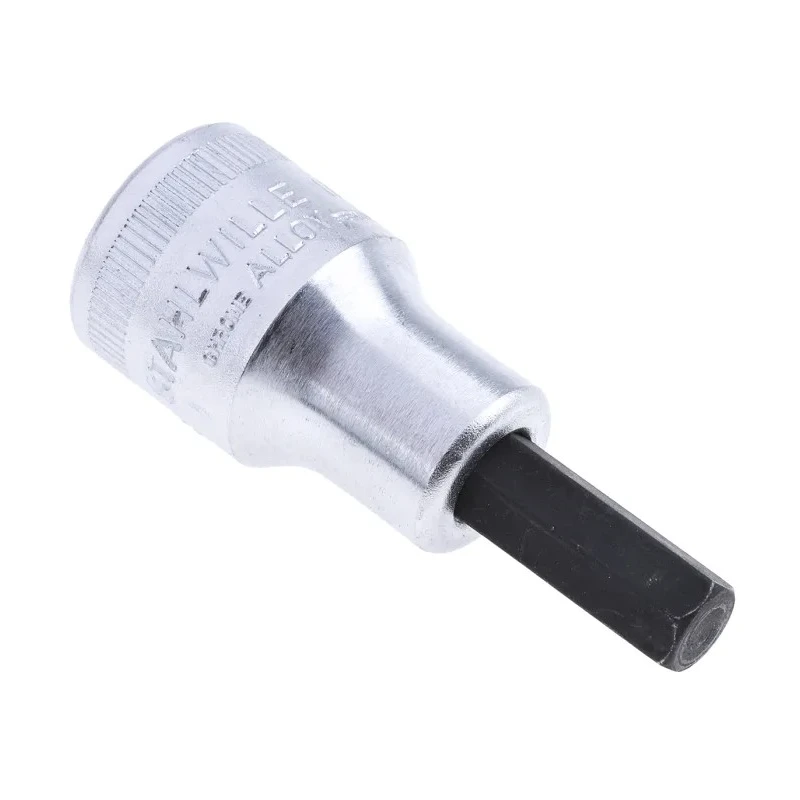 STAHLWILLE 1/2 in Square Drive Bit Socket Chrome Alloy Steel, 22mm Overall Length 03050008