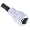 STAHLWILLE 1/2 in Square Drive Bit Socket Chrome Alloy Steel, 22mm Overall Length 03050008