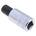 STAHLWILLE 1/2 in Drive 8-34 mm Bit Square Socket, Chrome Alloy Steel, 20mm Overall Length 03050014