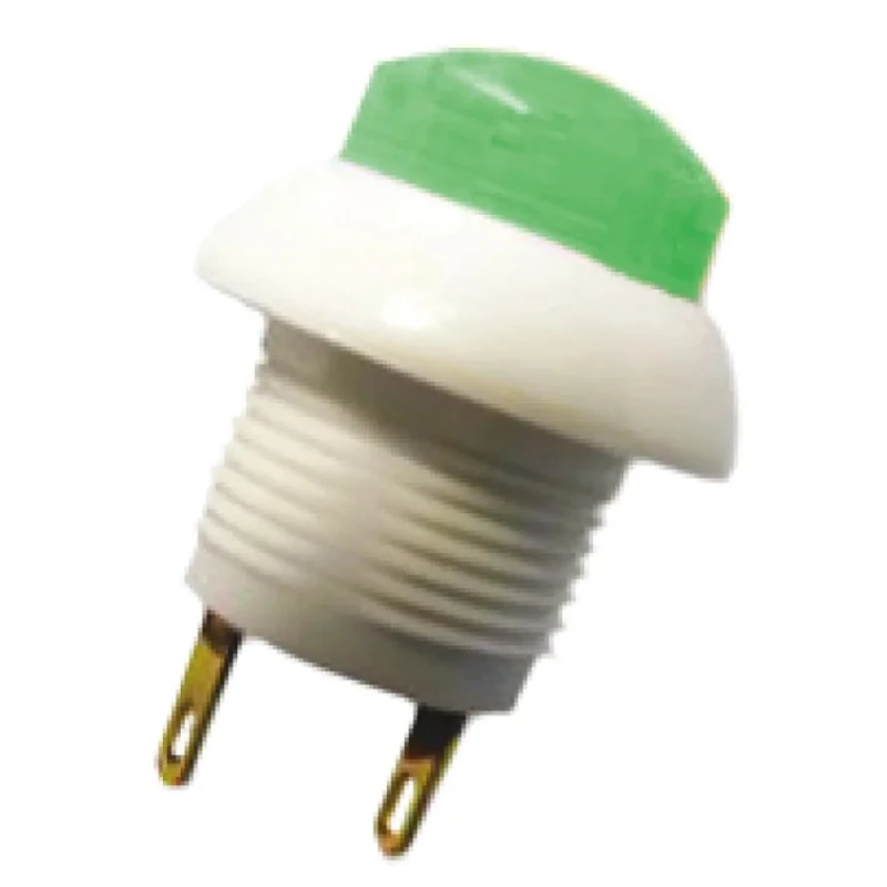 Otto P9 Series Push Button Switch Momentary Panel Mount 12 mm Cutout DPDT Green LED IP64 28V dc 115V ac P9-213195