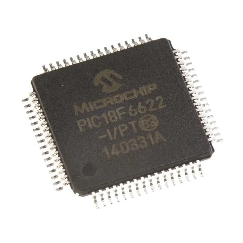 Microchip 8 bit PIC Microcontroller PIC18F6622-I/PT, 40 MHz, 1.024kB RAM, 64 kB FLASH, 64-Pin TQFP PIC18F6622-I/PT