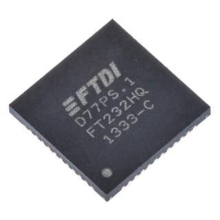 FTDI Chip Multiprotocol Transceiver 48-Pin QFN Surface Mount 1.8V-2V 12Mbps UART FT232HQ-REEL