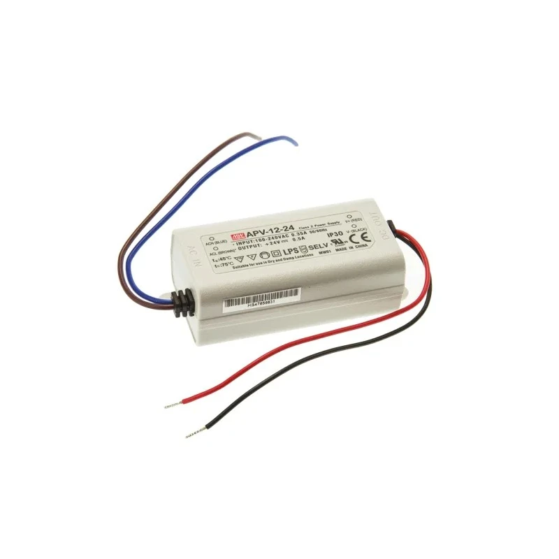 MEAN WELL IP30 1 Output Constant Voltage LED Driver 24V 12W 0.5A 