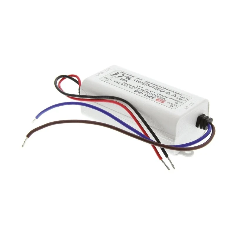MEAN WELL IP30 1 Output LED Driver, 5V, 10W, 2A Constant Voltage 