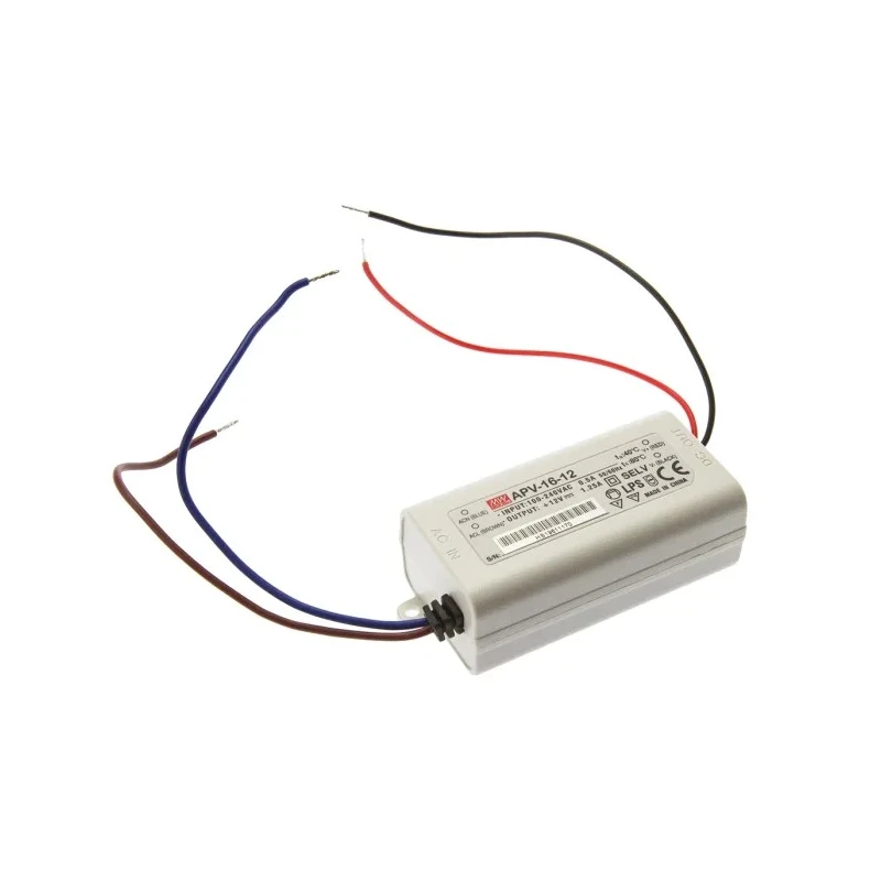 MEAN WELL Constant Voltage 12V 15W 1.25A IP30 AC-DC LED Driver Panel Mount 