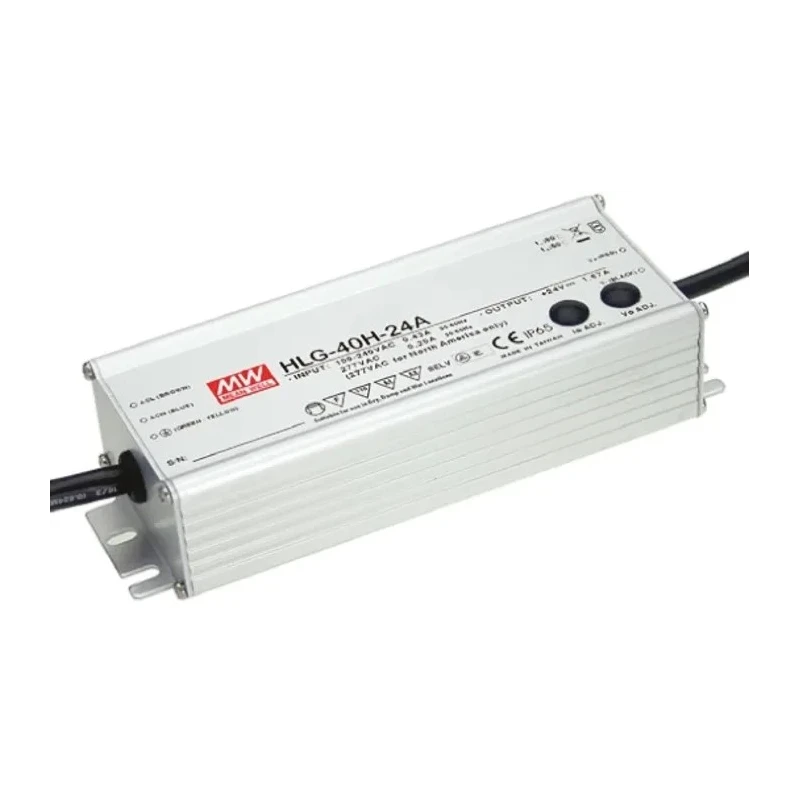 MEAN WELL 5 Output LED Driver, 20V, 40W, 2A, IP67 Waterproof Dimmable Constant Voltage 