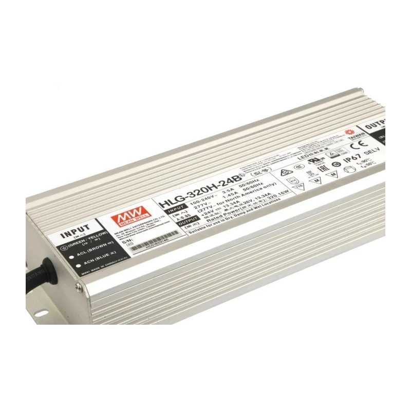 MEAN WELL IP67 5 Output Dimmable Constant Voltage/Current LED Driver 24V 320.16W 13.34A PWM Resistance 