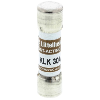 Littelfuse 30A Fast Acting Melamine Cartridge Fuse 10 x 38 mm 600V ac KLK Series 0KLK030.T
