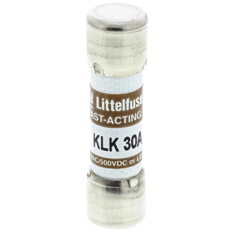 Littelfuse 30A Fast Acting Melamine Cartridge Fuse 10 x 38 mm 600V ac KLK Series 0KLK030.T