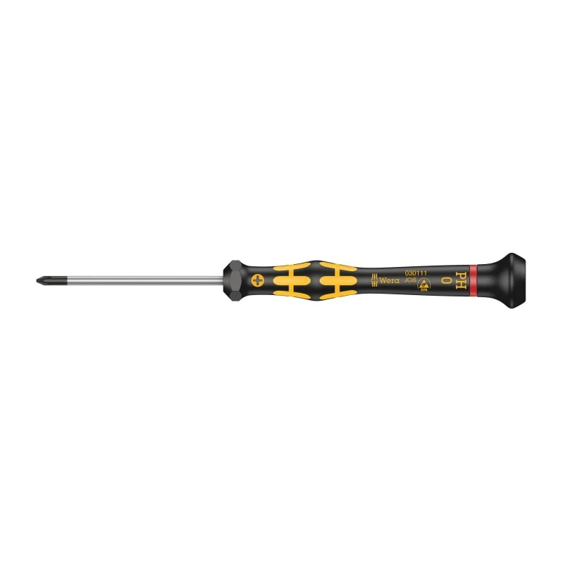 Wera Precision Screwdriver PH0 Tip 60 mm Blade Bi-Material Handle ESD Safe 05030111001
