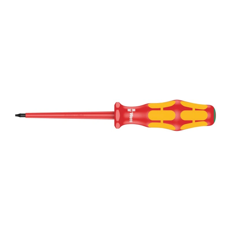 Wera Insulated Screwdriver with T5 Tip 80mm Blade, VDE 1000V Approved, Bi-Material Handle, 161mm Overall Length 05006181001