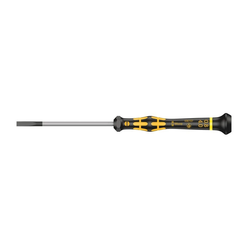 Wera Precision Screwdriver Insulated Bi-Material Handle Stainless Steel Blade 80mm 177mm Overall 05030107001