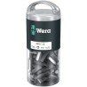 Wera Screwdriver Bit Set, PZ1 Size, 1/4 in Hex Drive, 25 mm Overall Length, Stainless Steel, 100-Piece 05072443001