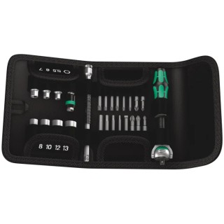 Wera 26-Piece 1/4 in Hexagon Socket Set Brushed Chrome Plated CZ 05051045001