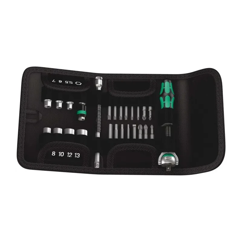 Wera 26-Piece 1/4 in Hexagon Socket Set Brushed Chrome Plated CZ 05051045001