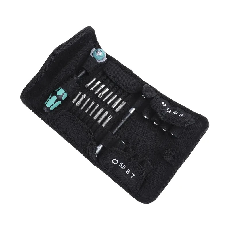 Wera 26-Piece 1/4 in Hexagon Socket Set Brushed Chrome Plated CZ 05051045001