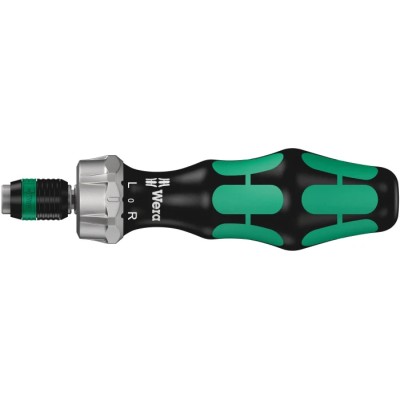 Wera 1/4 in Hex Ratchet Screwdriver, Bi-Material Handle, 150 mm Length, Reversible Switchover Ring, ESD Safe 05051461001
