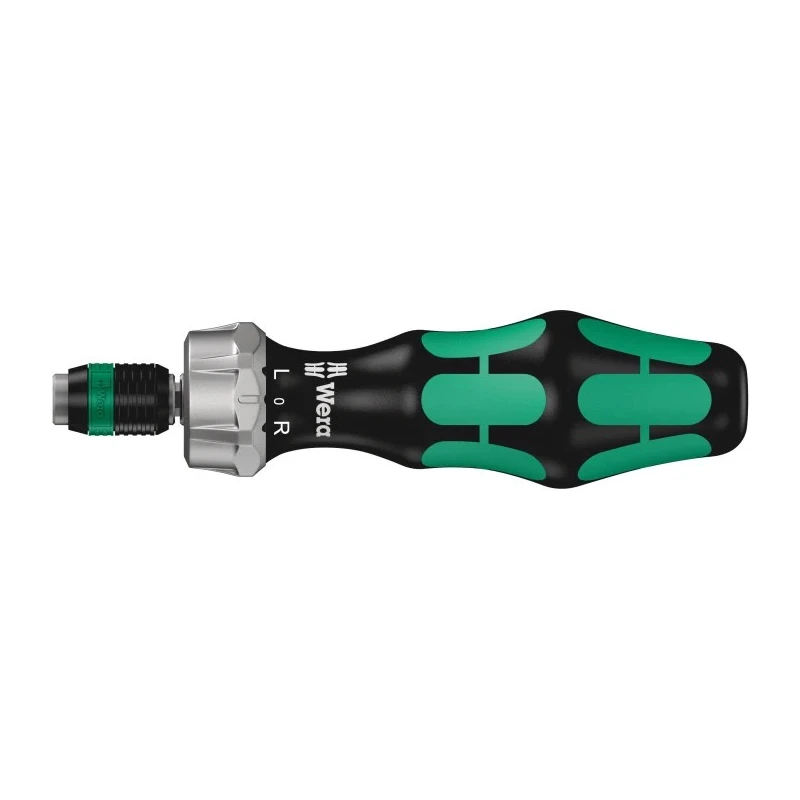 Wera 1/4 in Hex Ratchet Screwdriver, Bi-Material Handle, 150 mm Length, Reversible Switchover Ring, ESD Safe 05051461001