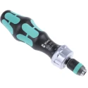 Wera 1/4 in Hex Ratchet Screwdriver, Bi-Material Handle, 150 mm Length, Reversible Switchover Ring, ESD Safe 05051461001