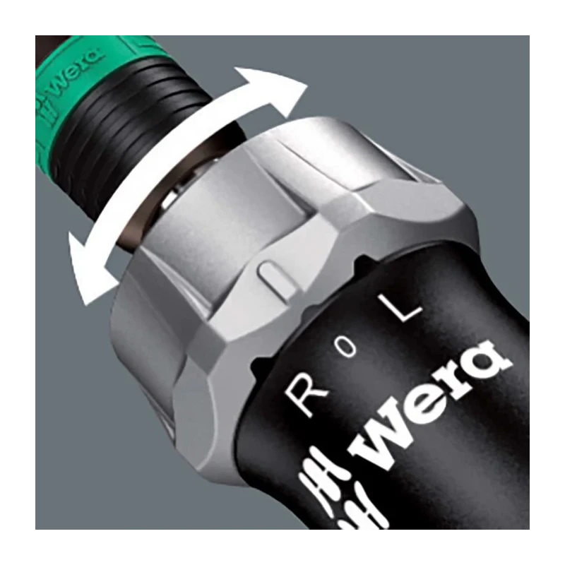 Wera 1/4 in Hex Ratchet Screwdriver, Bi-Material Handle, 150 mm Length, Reversible Switchover Ring, ESD Safe 05051461001