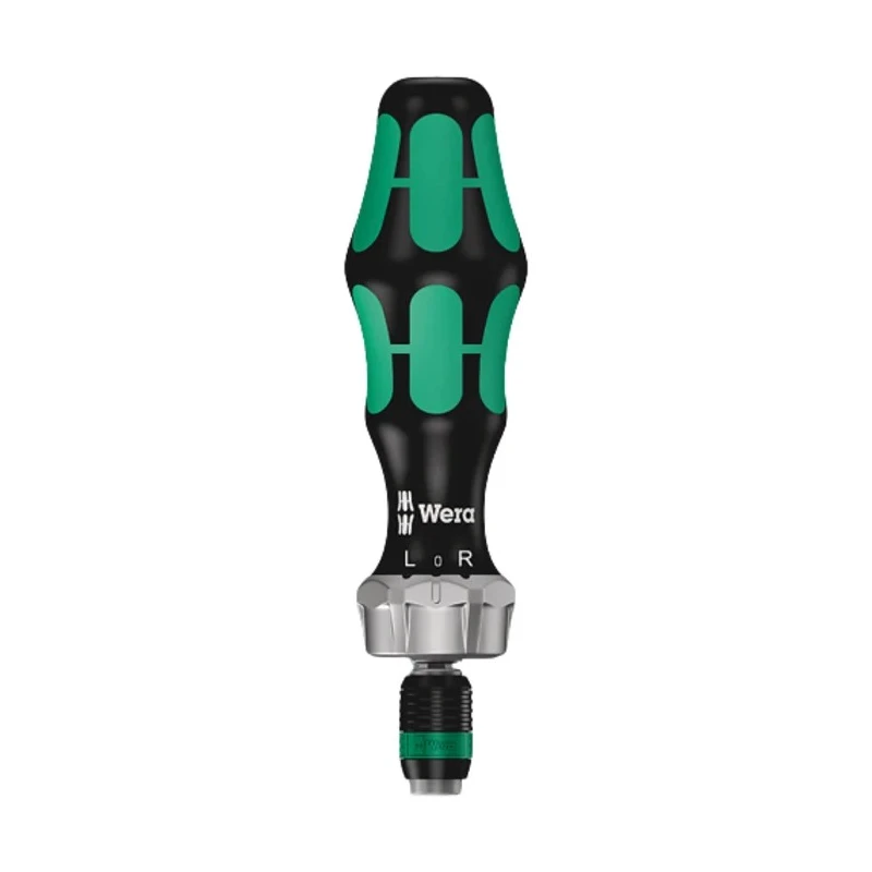Wera 1/4 in Hex Ratchet Screwdriver, Bi-Material Handle, 150 mm Length, Reversible Switchover Ring, ESD Safe 05051461001