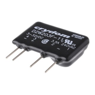 Crydom D2W Series Solid State Relay, 3.5 A Load, PCB Mount, 280 Vrms Load, 32V dc Control D2W203F-11