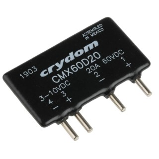 Crydom CMX Series Solid State Relay 20A Load PCB Mount 60V DC Load 10V DC Control CMX60D20