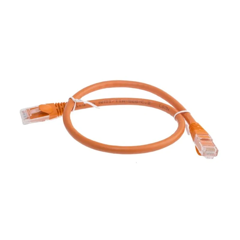 RS PRO Cat6 Ethernet Cable, 0.5 m, Orange RJ45 Male to RJ45 Male U/UTP Low Smoke Zero Halogen 738-8518