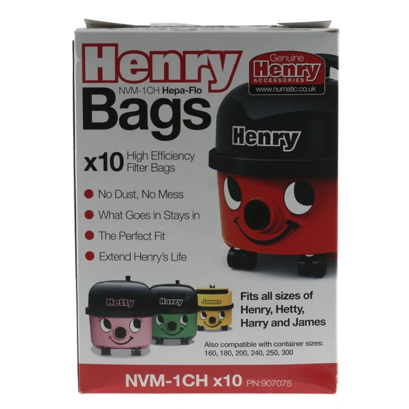 Numatic Vacuum Bag Accessory for Use With HZQ250, HET160, HVB160, HEB160 Vacuum Cleaners Model HZQ250