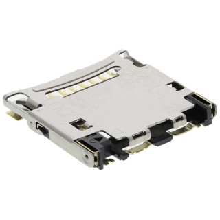 Hirose DM3 8 Way Right Angle Hinged MicroSD Memory Card Connector, Surface Mount, Gold Plated Contacts DM3C-SF