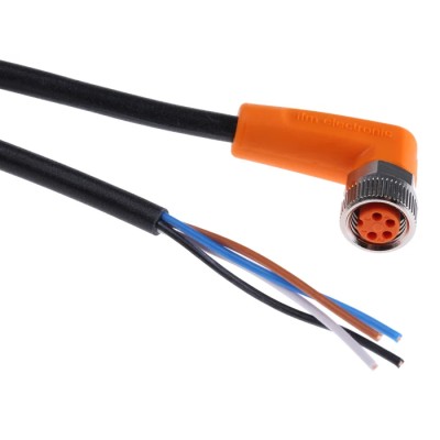 ifm electronic Female 4 Way Right Angle to Unterminated Sensor Actuator Cable 2m EVC153