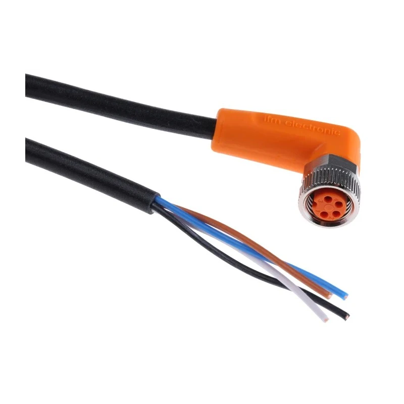 ifm electronic Female 4 Way Right Angle to Unterminated Sensor Actuator Cable 2m EVC153