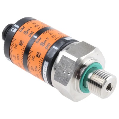 ifm electronic Dual Output Pressure Switch 0 bar 250 bar, DC PNP, 32V, IP67, Stainless Steel Housing PK7521