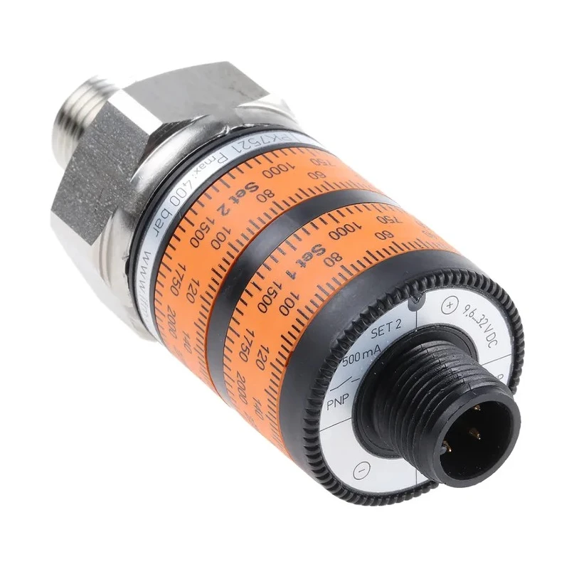 ifm electronic Dual Output Pressure Switch 0 bar 250 bar, DC PNP, 32V, IP67, Stainless Steel Housing PK7521