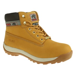 Rockfall Honey Steel Toe Capped Men's Ankle Safety Boots Lace Up, Size EU 43, UK 9, US 10, Leather Upper, Composite TC35
