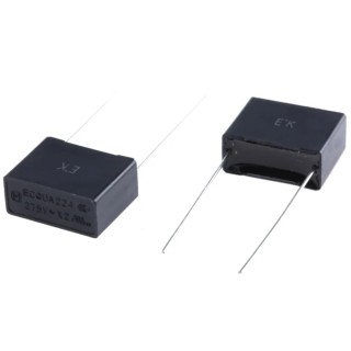 Panasonic ECQUA Film Capacitor X2, 220 nF, ±10 %, 275 V AC, Through Hole Mount ECQUAAF224K