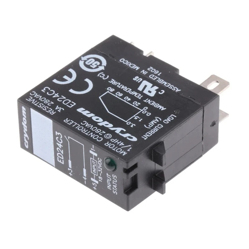 Crydom ED Series Solid State Relay 3A Load DIN Rail Mount 280Vrms Load 32V dc Control ED24C3