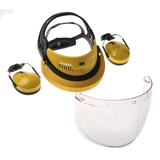 3M Yellow Grey Clear Polycarbonate Face Shield with Face Guard Resistant To Impact Protection G500V5FH510-GU
