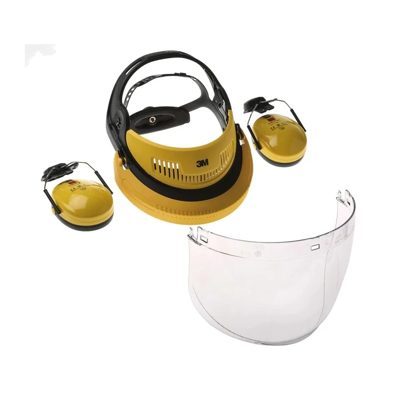 3M Yellow Grey Clear Polycarbonate Face Shield with Face Guard Resistant To Impact Protection G500V5FH510-GU